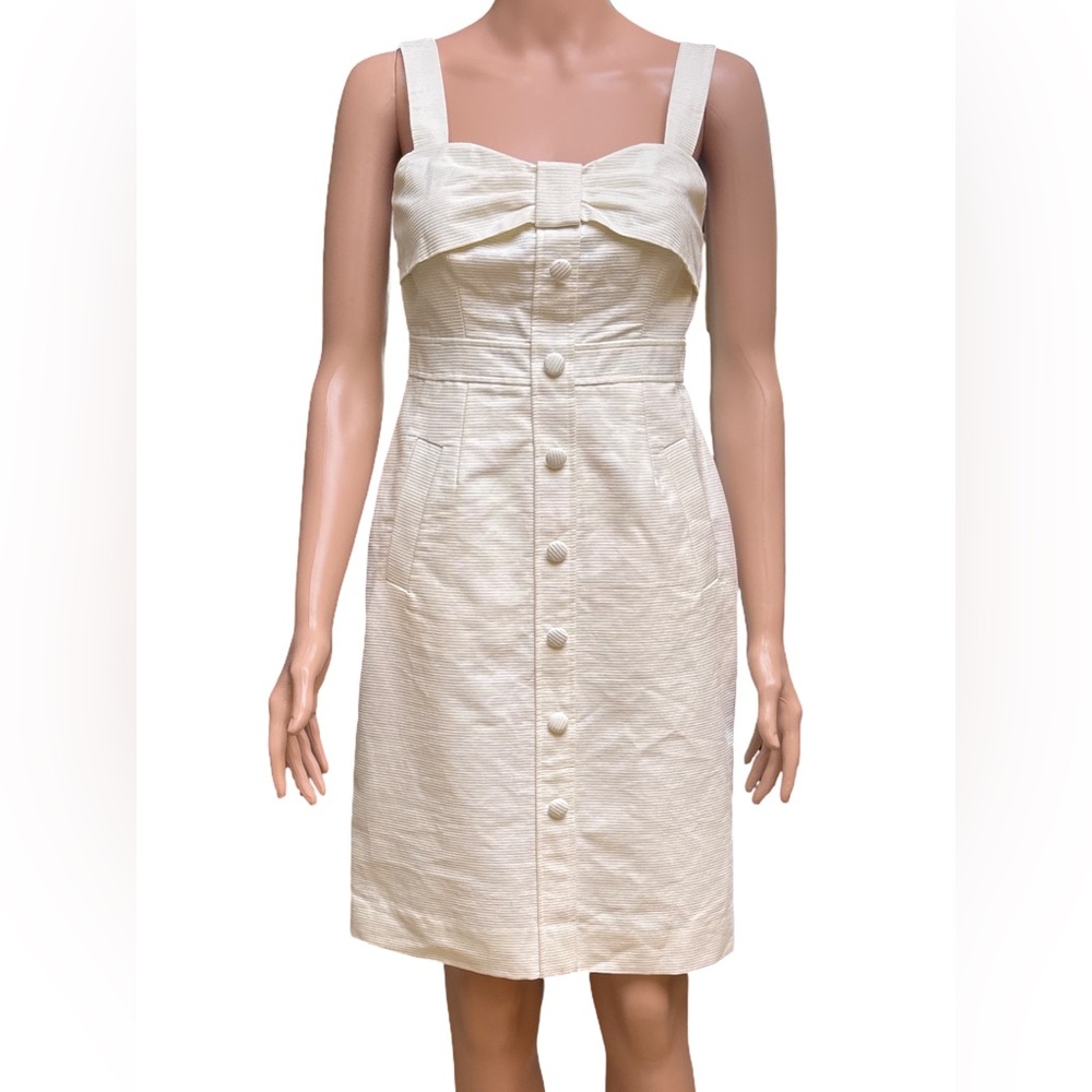 Kate Spade Ivory Lined Sleeveless Cotton Dress Size 2